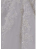 Beaded Ivory Lace Tulle Glamorous Wedding Dress With Detachable Sleeves